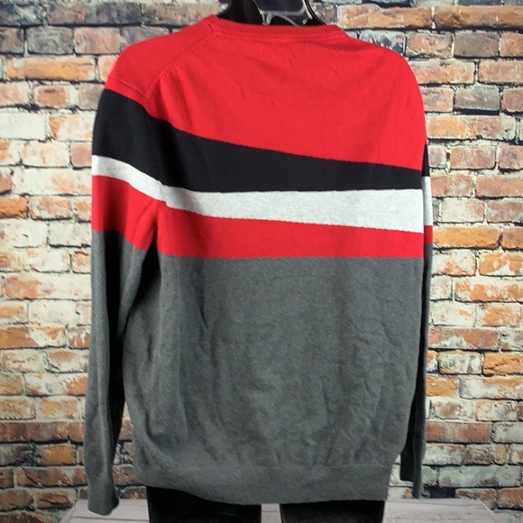 Alfani red & gray L/S crew neck sweater size XL - Picture 2 of 8